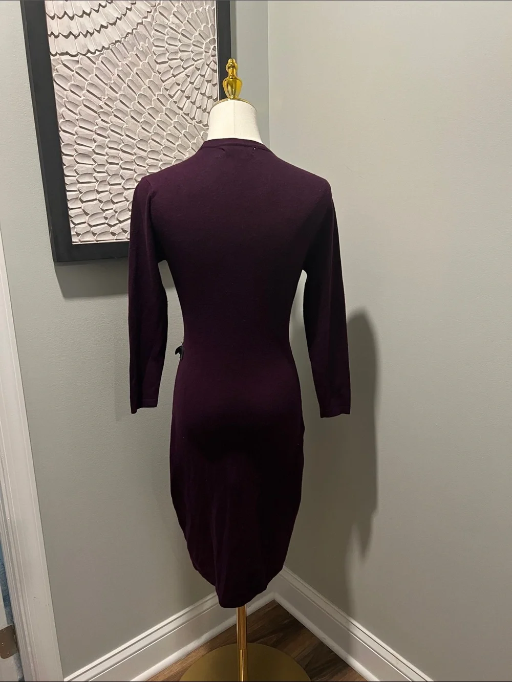 Calvin Klein Plum Wrap-Style Midi Dress